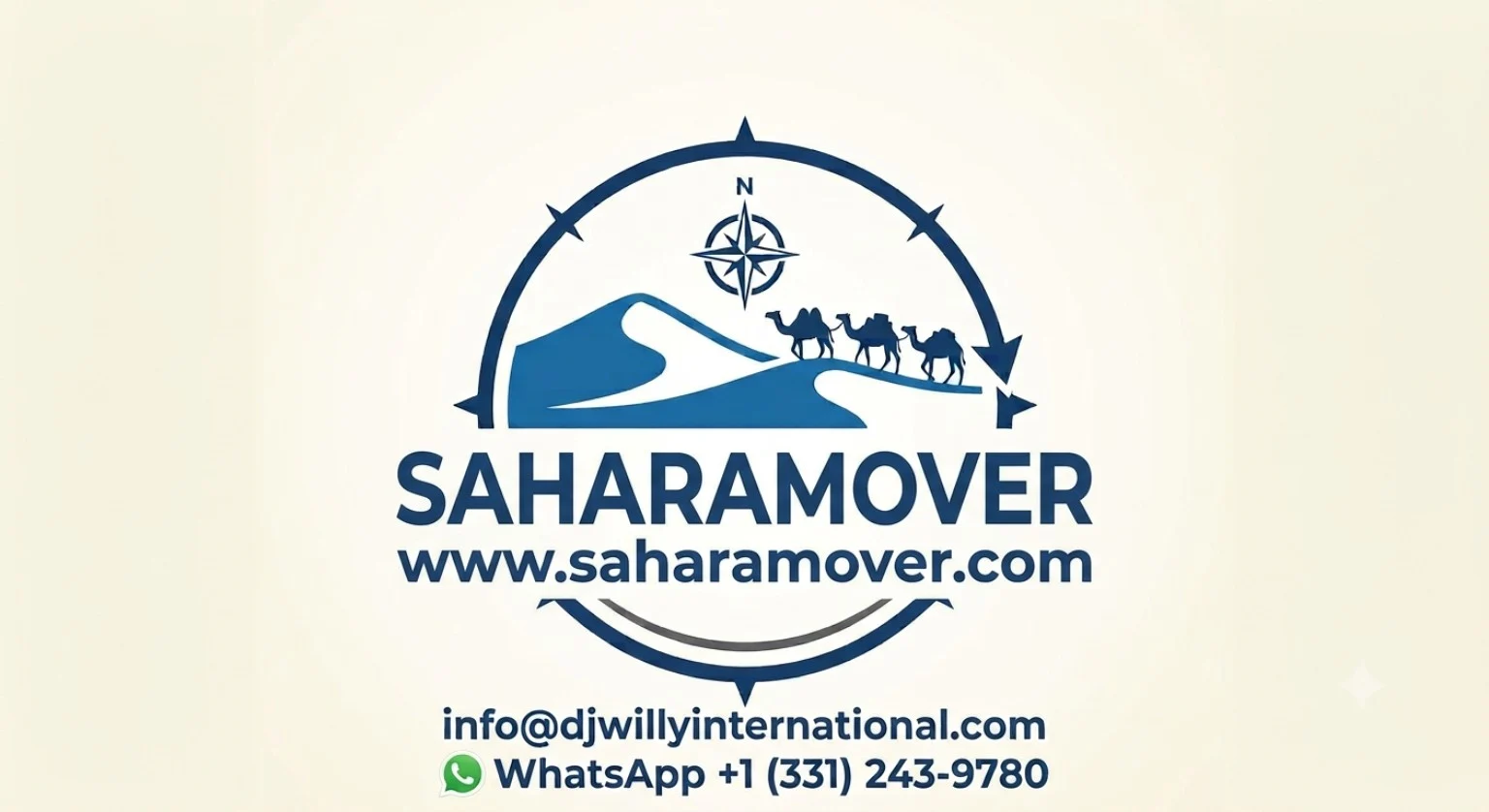 SAHARAMOVER camel and compass logo