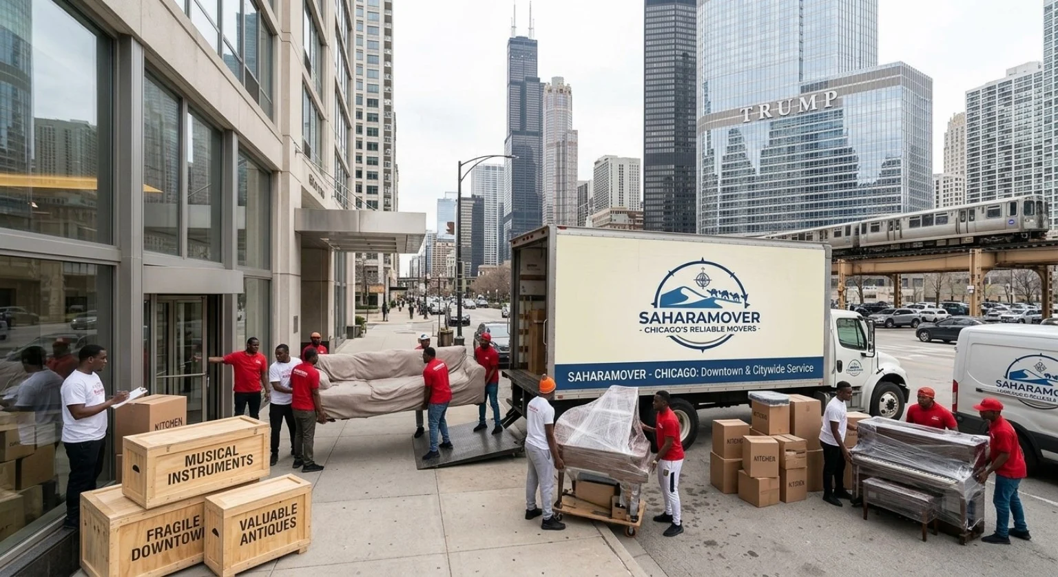 SAHARAMOVER branded moving truck and movers in Chicago
